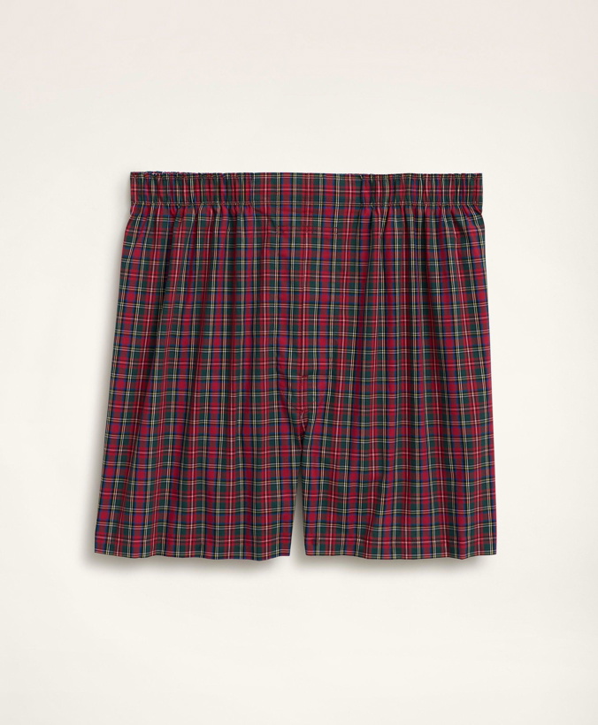 Photo: Brooks Brothers Men's Cotton Broadcloth Tartan Boxers | Red