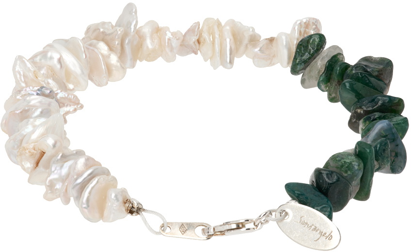 Santangelo SSENSE Exclusive Beige & Green 'La Duke' Bracelet