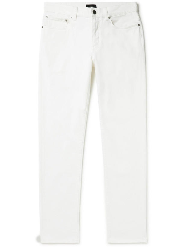 Photo: DUNHILL - Tapered Cotton-Blend Twill Trousers - White