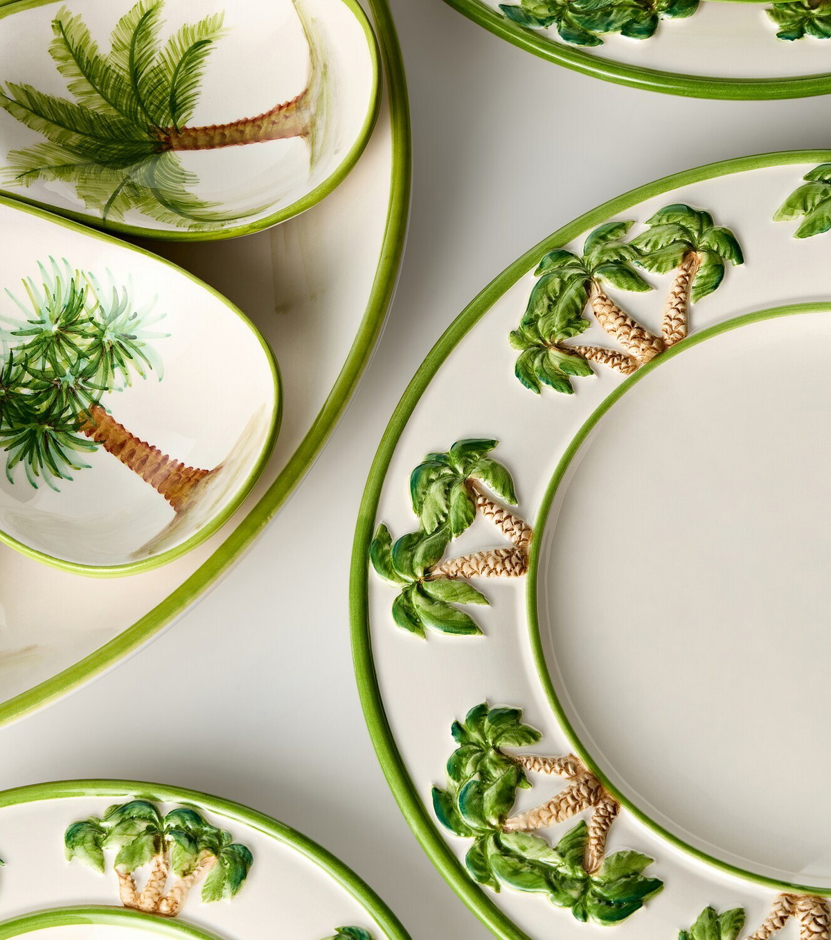 Les-Ottomans Palms set of 4 ceramic dinner plates