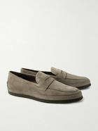 Tod's - Suede Penny Loafers - Gray