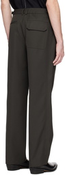 Helmut Lang Khaki Cinch Strap Trousers