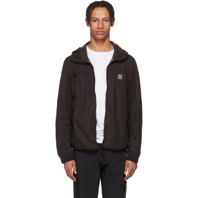 Photo: Stone Island Black Nylon Hooded Jacket