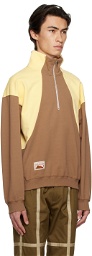 Kijun SSENSE Exclusive Brown & Yellow Half-Zip Sweatshirt