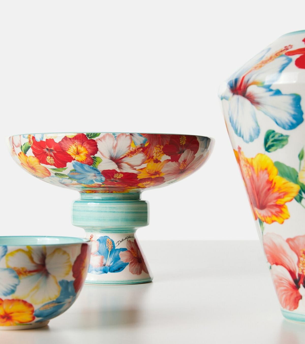 Dolce&Gabbana Casa Floral ceramic serving stand