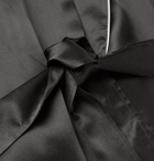 Zimmerli - Piped Silk-Satin Robe - Men - Black