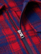 Moncler - Checked Wool Zip-Up Overshirt - Red