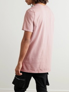 DRKSHDW by Rick Owens - Level Webbing-Trimmed Panelled Cotton-Jersey T-Shirt - Pink