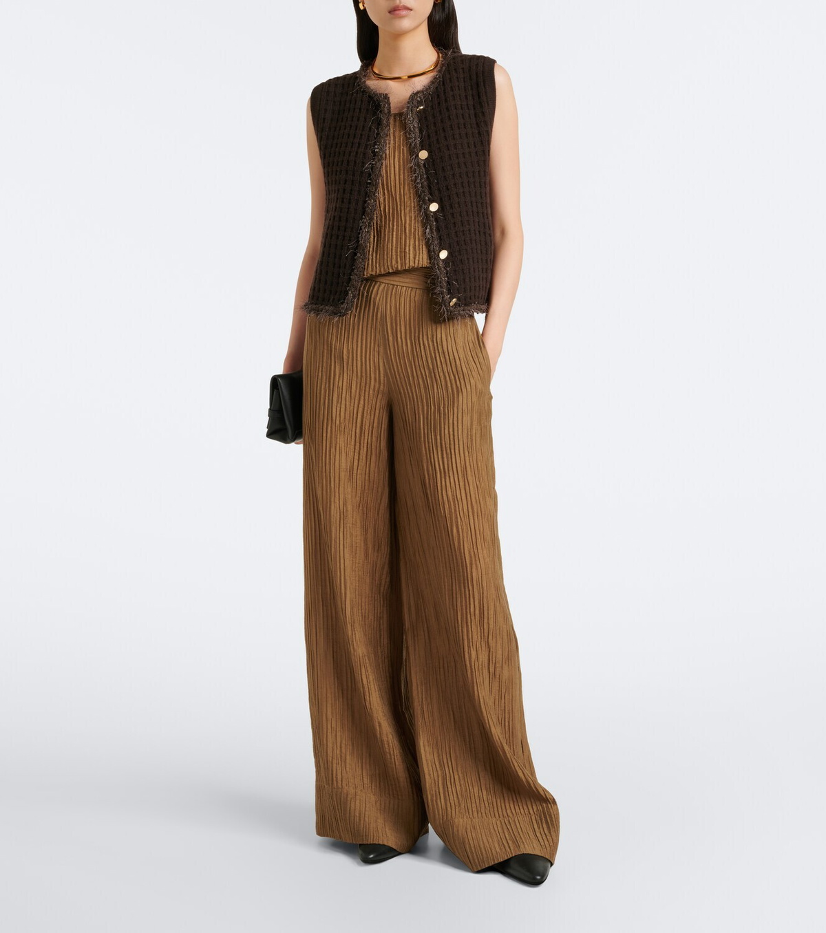 Jardin des Orangers Waffle-knit wool and cashmere sweater vest
