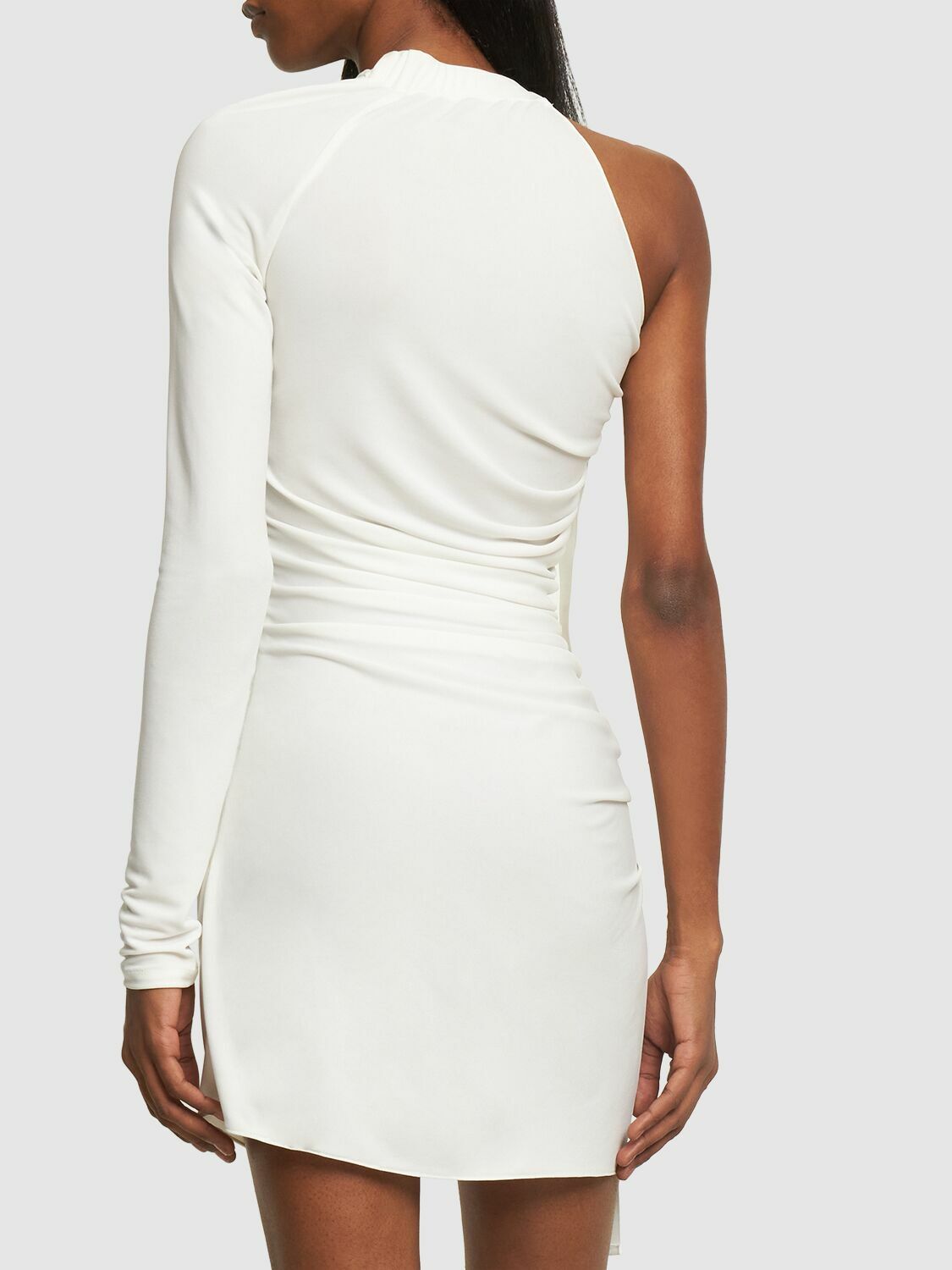 dion lee shirred mini dress DION LEE Doric Gathered Stretch-jersey Midi Dress - Women - Burgundy Dresses