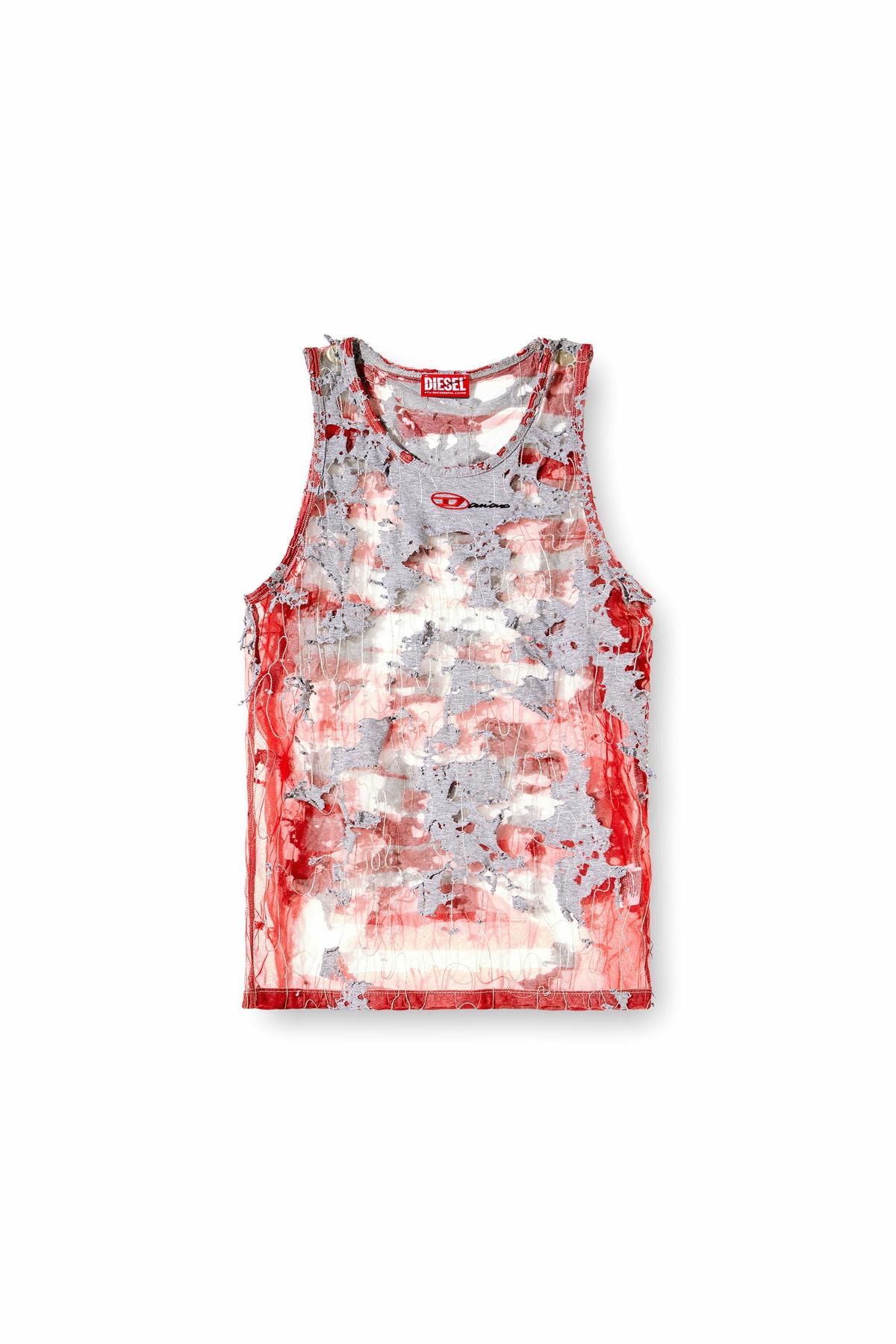 Diesel Destroyed tank top in devoré jersey - T-Shirts - Unisex