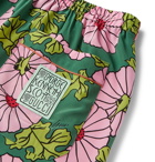 GUCCI - Ken Scott Wide-Leg Floral-Print Silk-Crepe Shorts - Green