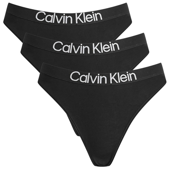 Photo: Calvin Klein Women's Extra Soft Cotton Stretch Thong - 3 Pack in Black