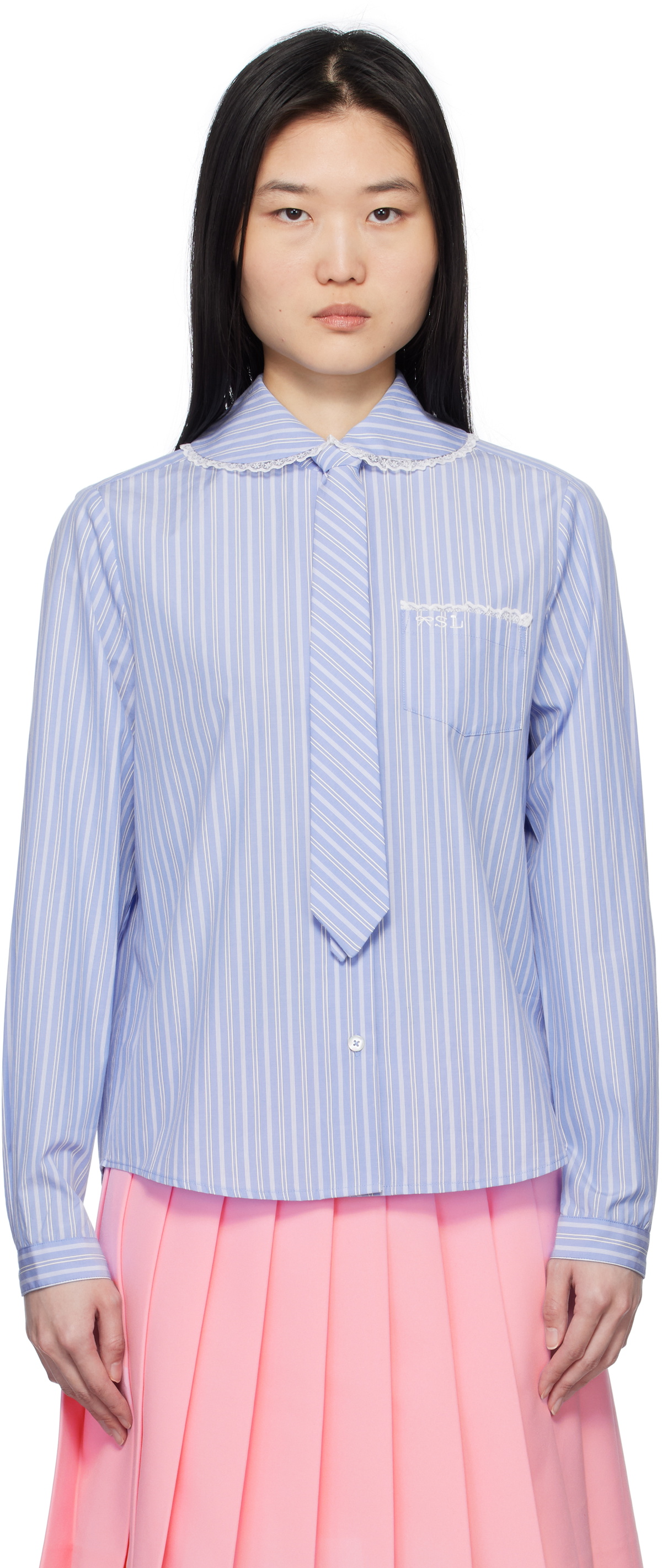 Sandy Liang Blue Cardiff Shirt Sandy Liang