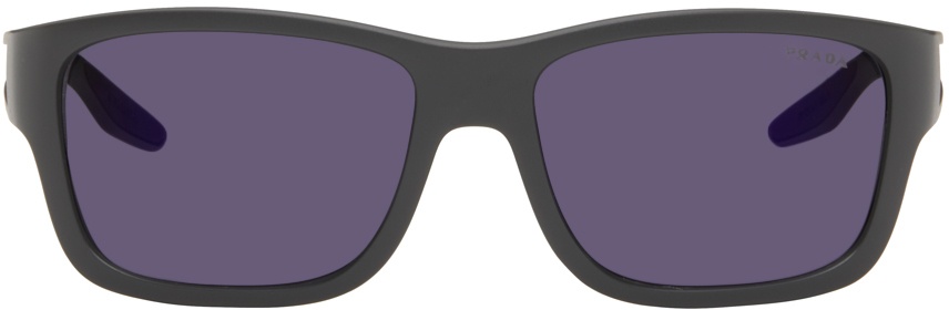 Photo: Prada Eyewear Gray Linea Rossa Square Sunglasses