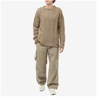 Our Legacy Men's Popover Roundneck Sweater in Peafowl Funky Chain Knit