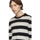 Eidos Black and White Striped Mohair Sweater