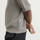 Bound Men's Crochect Knit Polo in Stone