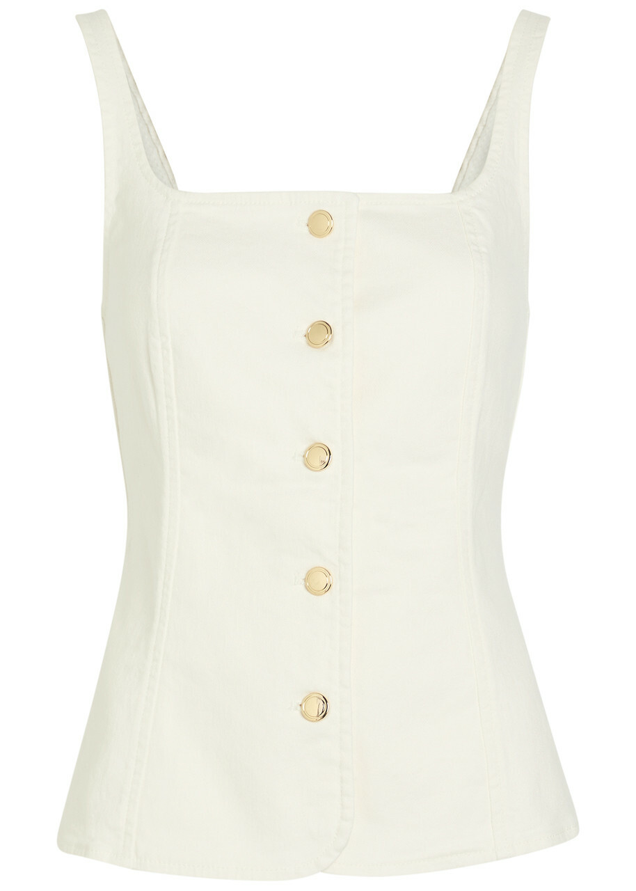 Good American Square-neck Denim top White
