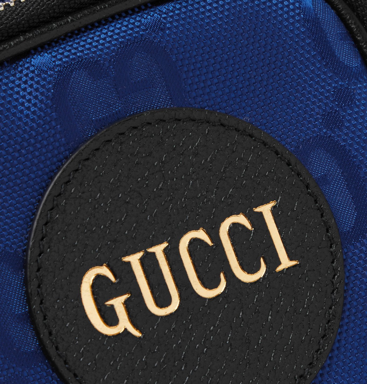 GUCCI LeatherTrimmed Monogrammed ECONYL Messenger Bag Blue Gucci