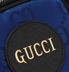 GUCCI - Leather-Trimmed Monogrammed ECONYL Messenger Bag - Blue