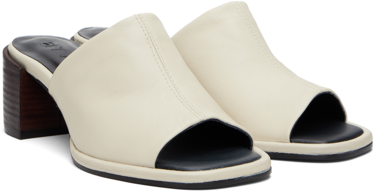 BY FAR Off-White Francisco Lamb Nappa Heeled Sandals