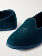 Loro Piana - Logo-Embroidered Cashmere Slippers - Blue