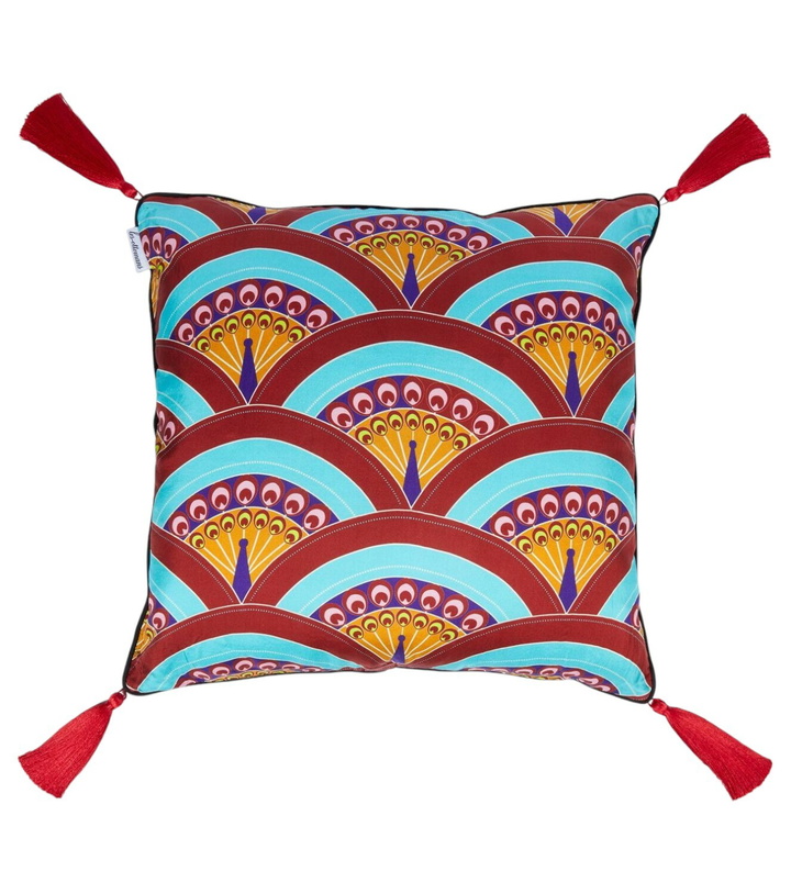Photo: Les-Ottomans Peacock silk cushion by Matthew Williamson