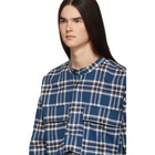 Fear of God Blue Plaid Pullover Henley Shirt