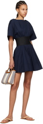 Staud Navy Amy Minidress