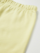 FEAR OF GOD ESSENTIALS - Logo-Flocked Cotton-Blend Jersey Drawstring Shorts - Yellow