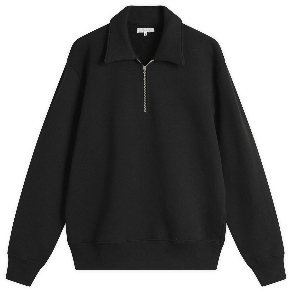 Lady White Co. Men's Cotton Wool Quarter Zip Sweatshirt in Black