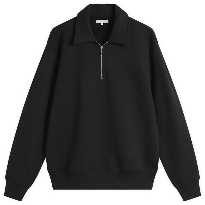 Photo: Lady White Co. Men's Cotton Wool Quarter Zip Sweatshirt in Black