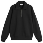 Lady White Co. Men's Cotton Wool Quarter Zip Sweatshirt in Black