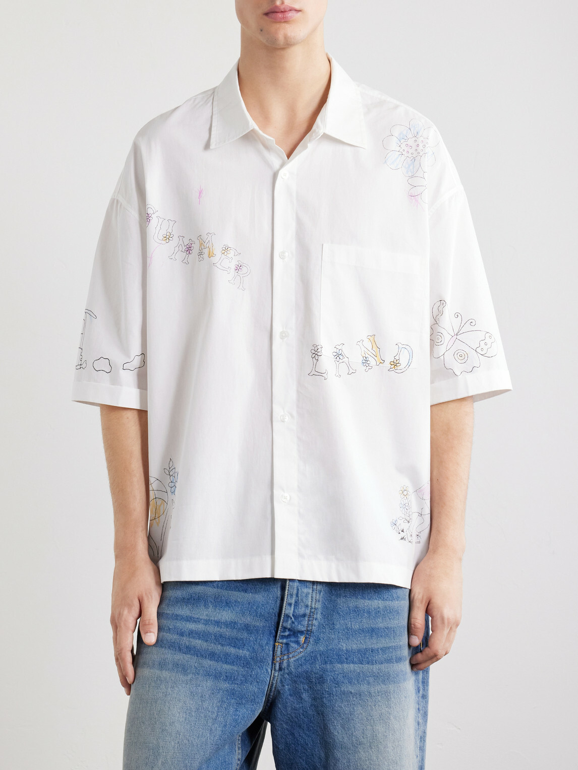 NAHMIAS - Scribble Cotton-Blend Poplin Shirt - White