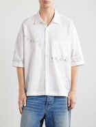 NAHMIAS - Scribble Cotton-Blend Poplin Shirt - White
