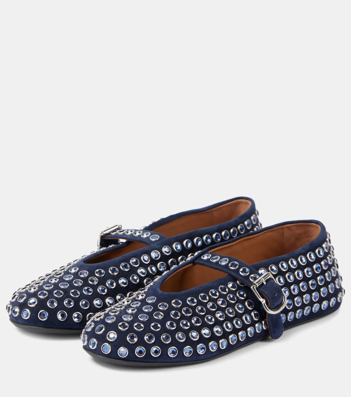 Alaïa Embellished suede ballet flats