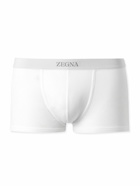 Zegna - Ribbed Cotton and Modal-Blend Boxer Briefs - White