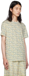 Versace Blue & Yellow Allover T-Shirt