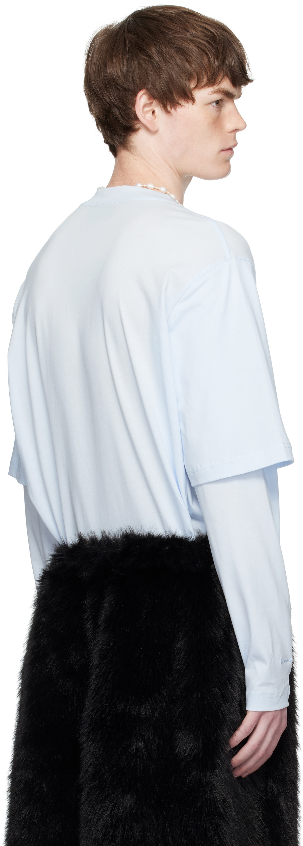 Simone Rocha Blue Layered Ruffle Pocket Long Sleeve T-shirt