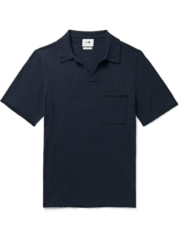 Photo: NN07 - Ryan Cotton and Linen-Blend Polo Shirt - Blue