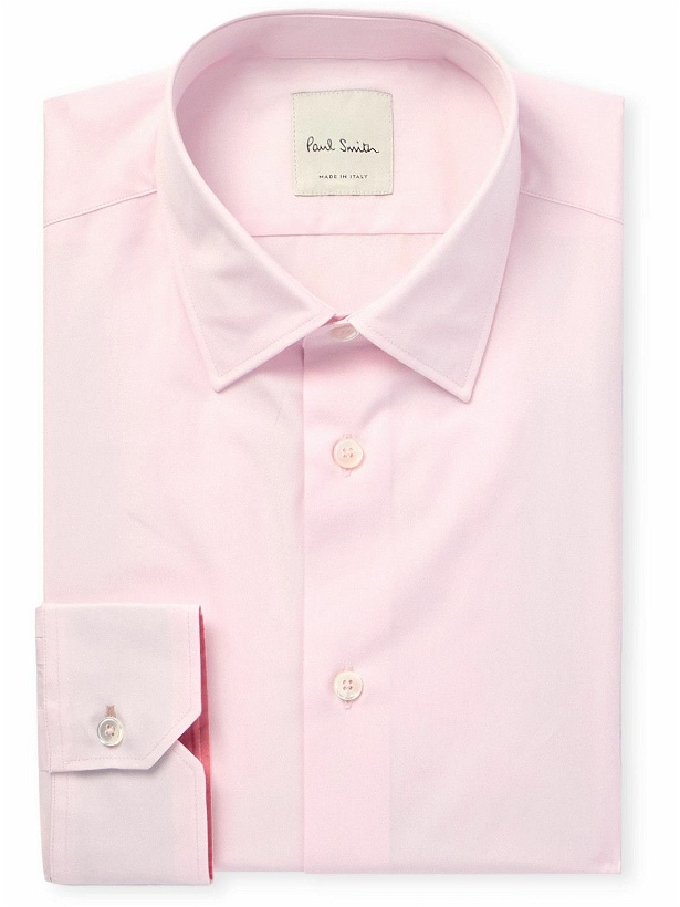 Photo: Paul Smith - Slim-Fit Cutaway-Collar Cotton-Poplin Shirt - Pink