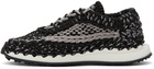 Valentino Garavani Black & Grey Crochet Sneakers