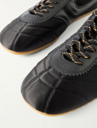 Dries Van Noten - Leather-Trimmed Quilted Satin Sneakers - Black