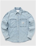 Calvin Klein Jeans Regular Linear  Shirt Blue - Mens - Overshirts