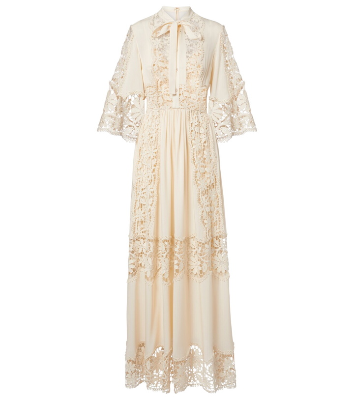 Photo: Elie Saab Georgette and macramé gown
