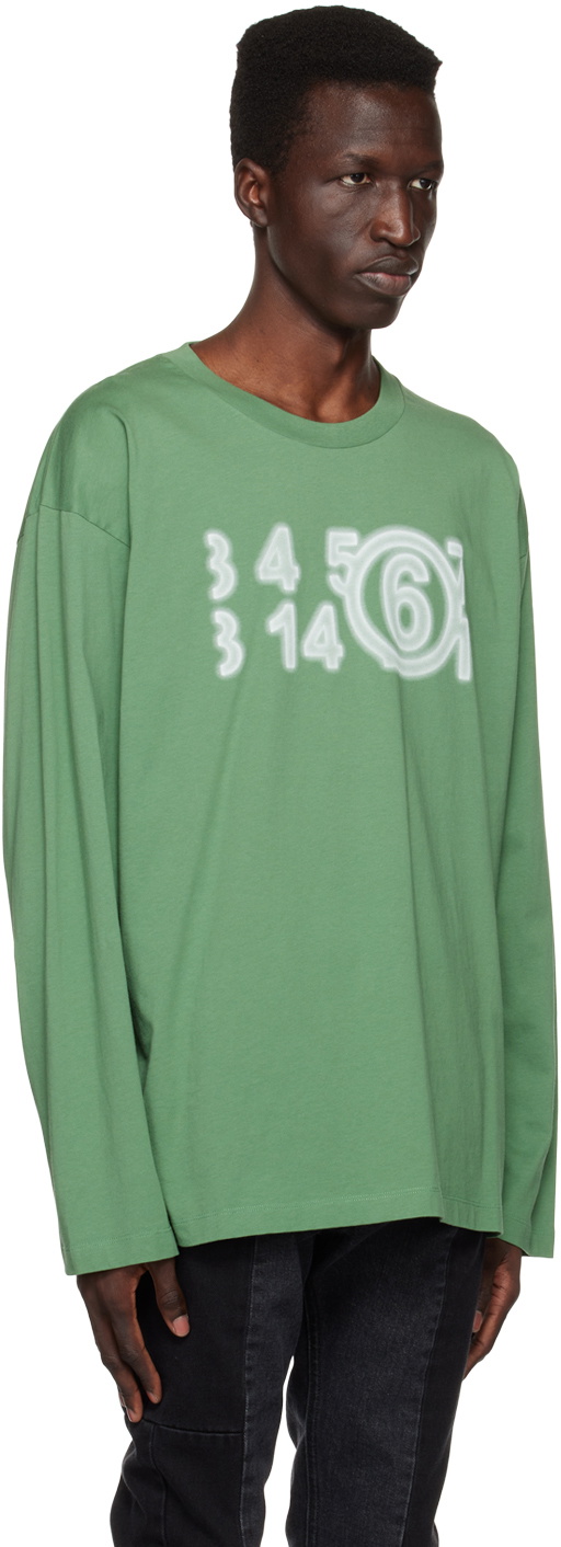 MM6 Maison Margiela Green Zoom Long Sleeve T-Shirt MM6