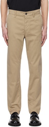 BOSS Beige Tapered-Fit Trousers