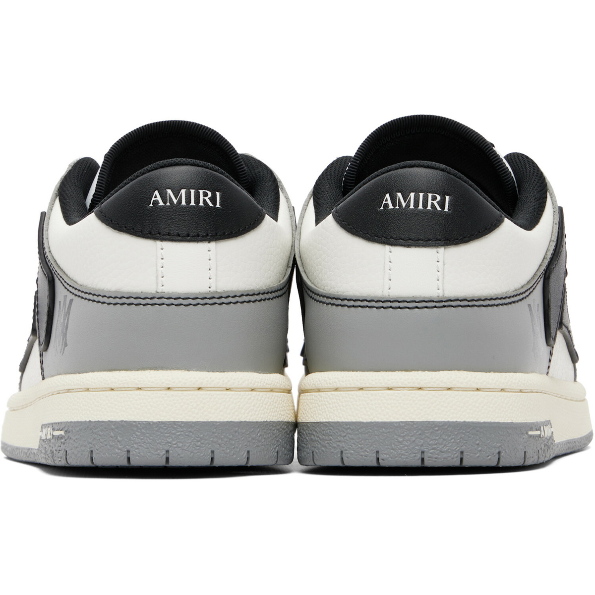AMIRI Gray & White Varsity Skel-Top Low Sneakers