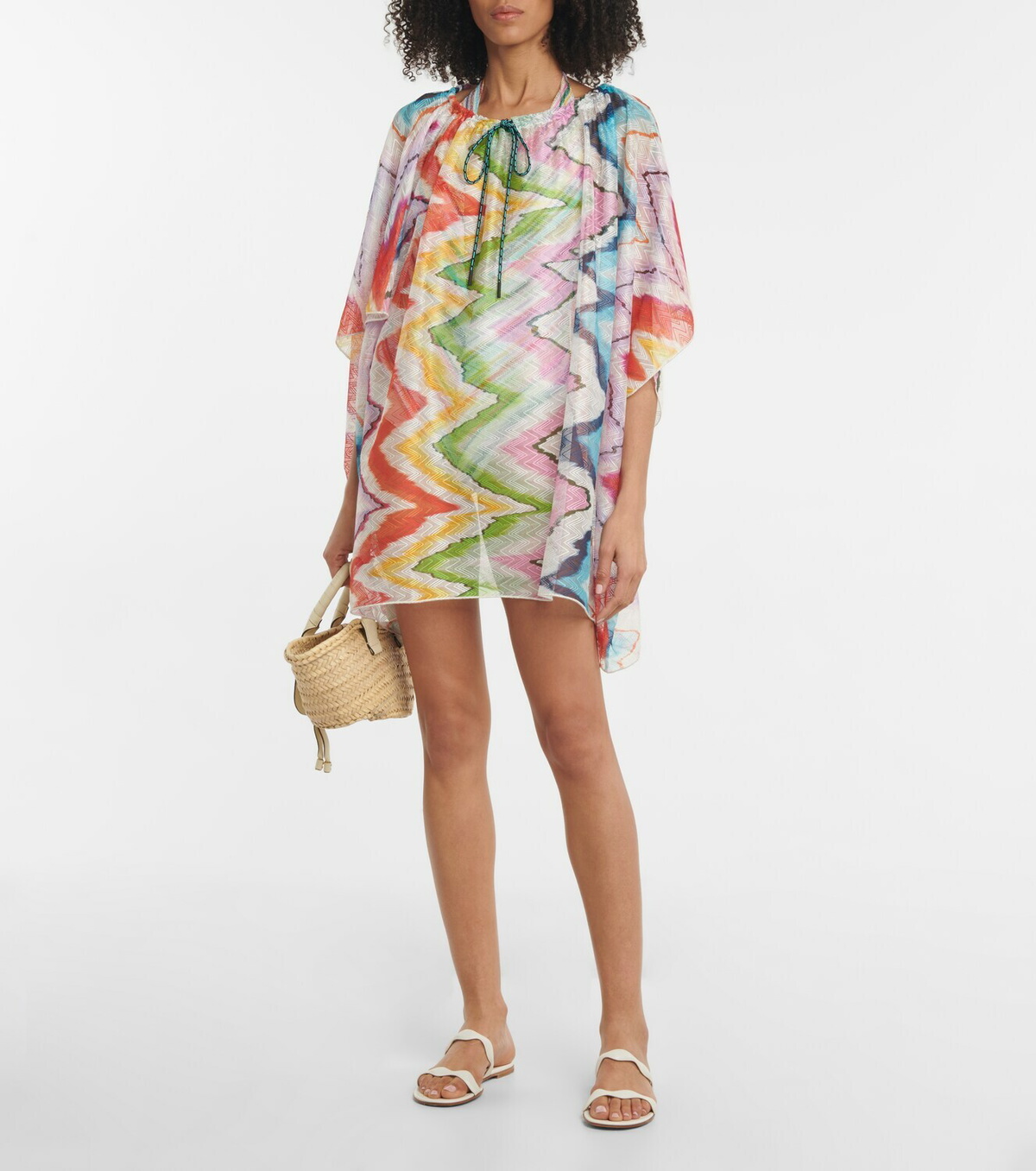 Missoni Mare Zig-zag jacquard beach minidress